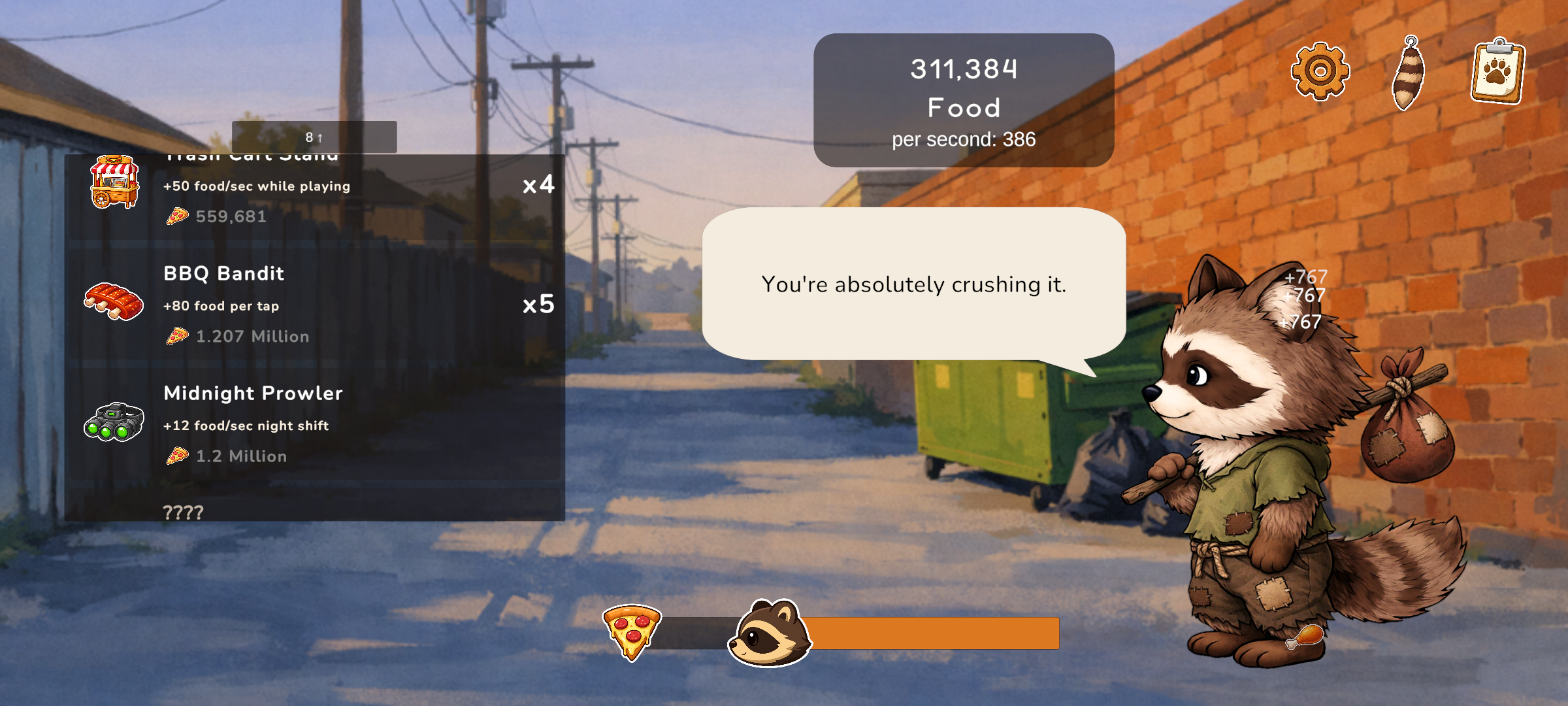 Hungry Raccoon Clicker Screenshot 1